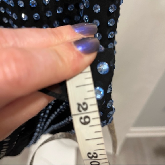 16ARLINGTON Luna Dress US 10 UK 14 Crystal Blue Black Mini Tunic Cocktail NWT - Picture 15 of 15